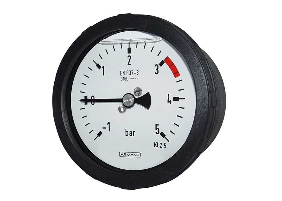 Plattenfedermanometer PsPKOe 63 – 3 -1 / + 5 bar Dampfdruckmessung ARMANO