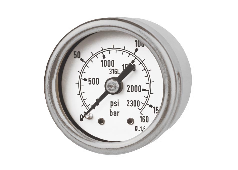 Rohrfedermanometer RCh 40 – 3 rm 0-160 bar 0-2300 psi Doppelskale ARMANO