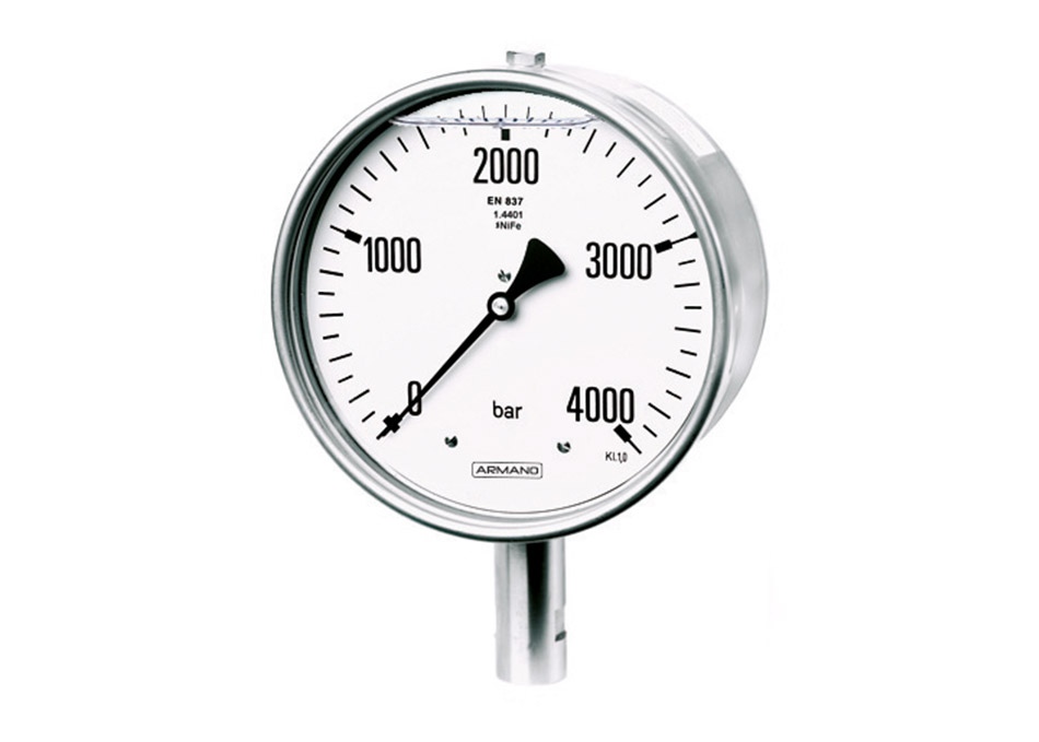 Rohrfedermanometer RSChG 100 – 3  RSChG 160 – 3 bis 4000 bar ARMANO